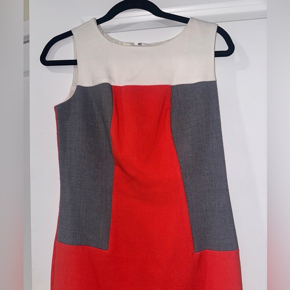 Beautiful Banana Republic Dress Sheath Colorblock Cream Grey Orange Dress Sz 2 - Picture 3 of 7